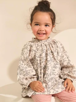 Next Long Sleeve Embroidered Tops (3mths-7yrs) Pink/NEUTRAL