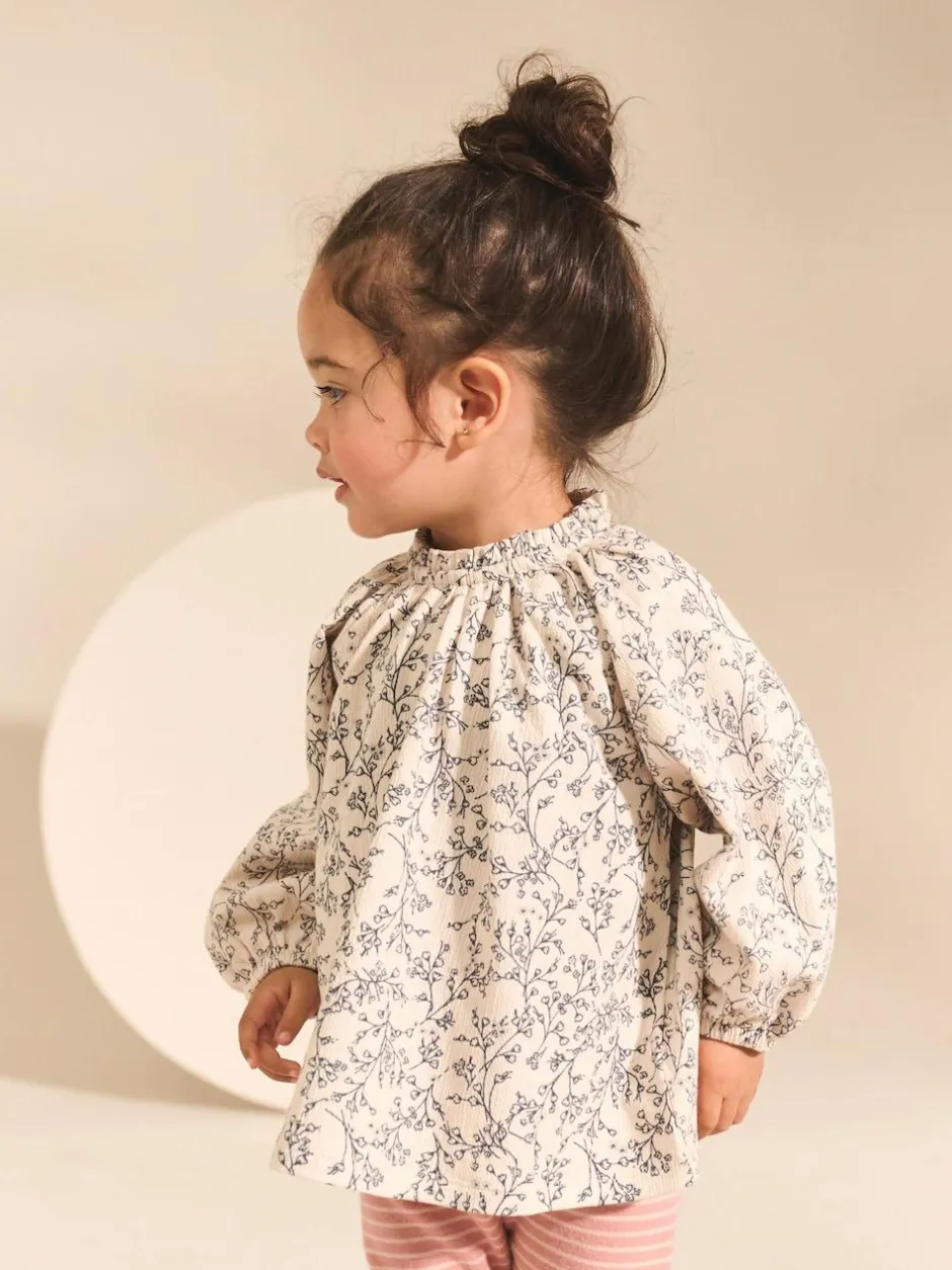 Next Long Sleeve Embroidered Tops (3mths-7yrs) Pink/NEUTRAL