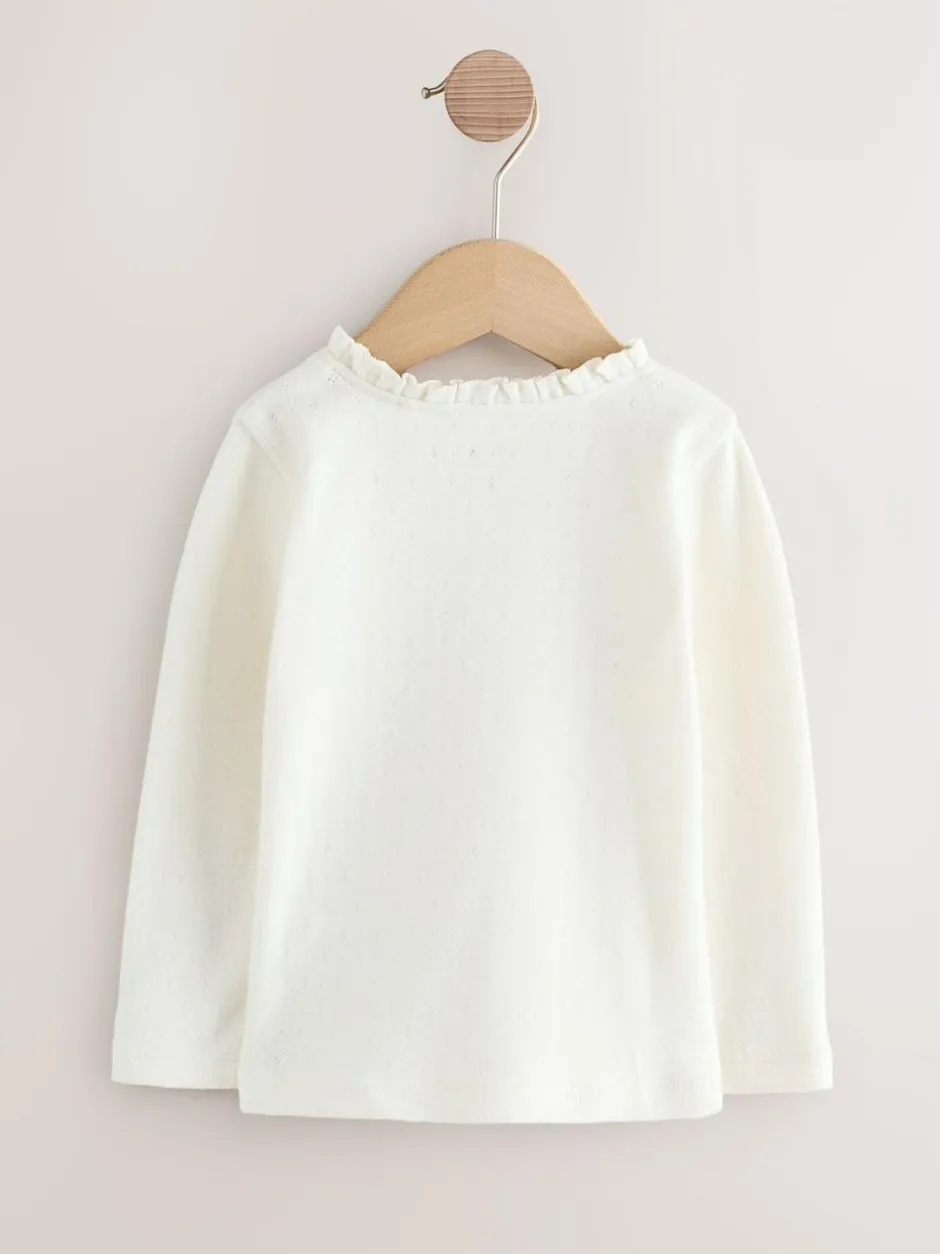Next Long Sleeve Embroidered Tops (3mths-7yrs) Pink/NEUTRAL