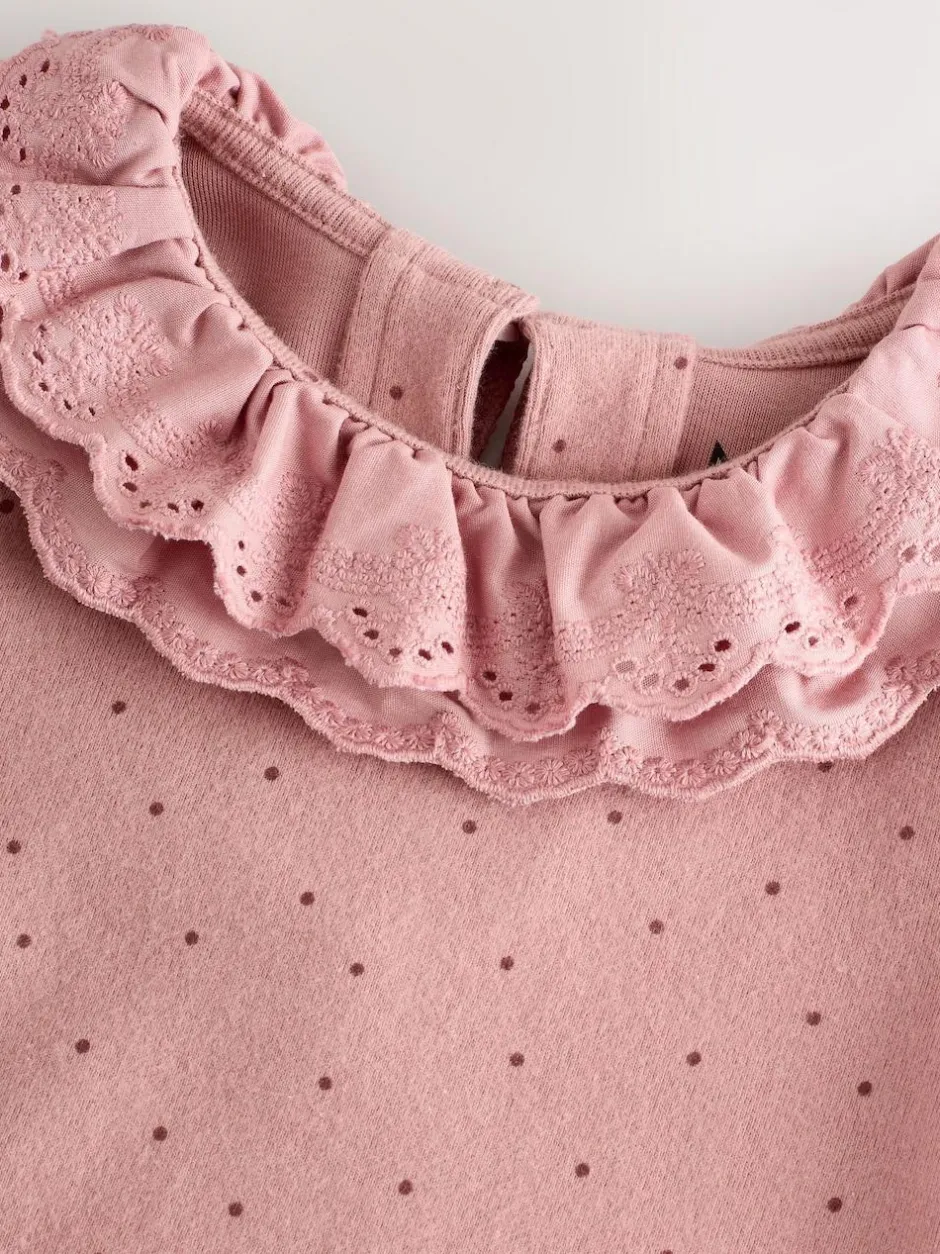 Next Long Sleeve Embroidered Tops (3mths-7yrs) Pink/NEUTRAL