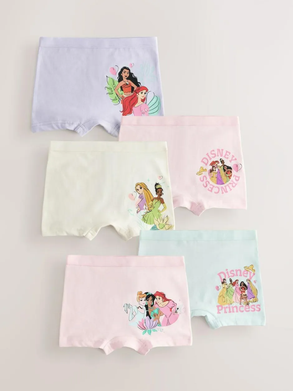 Next Pink/Purple Disney Princesses Shorts Briefs 5 Pack (2-12yrs) Clearance