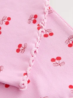 Next Pink/Red Cherry 1 Pack Rib Flare Leggings (3-16yrs) Sale