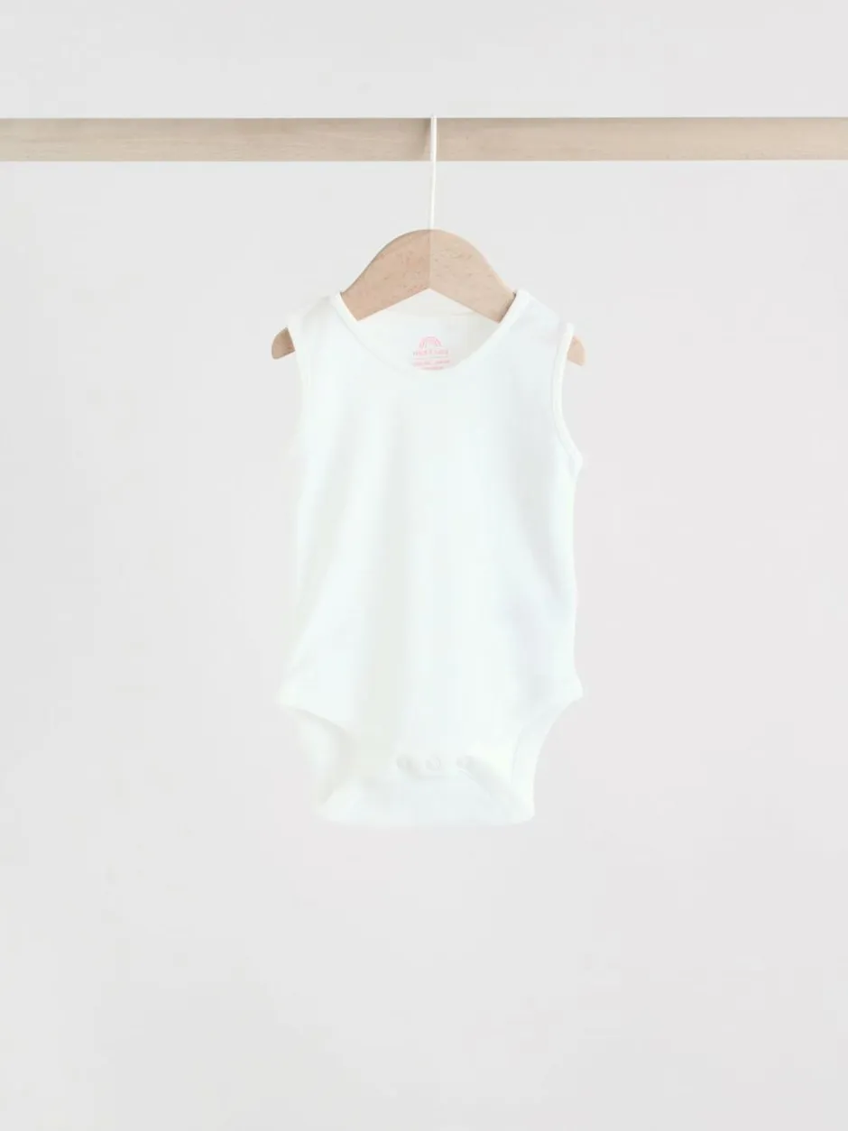 Next Pink/White 5 Pack Essential Vest Baby Bodysuits Hot