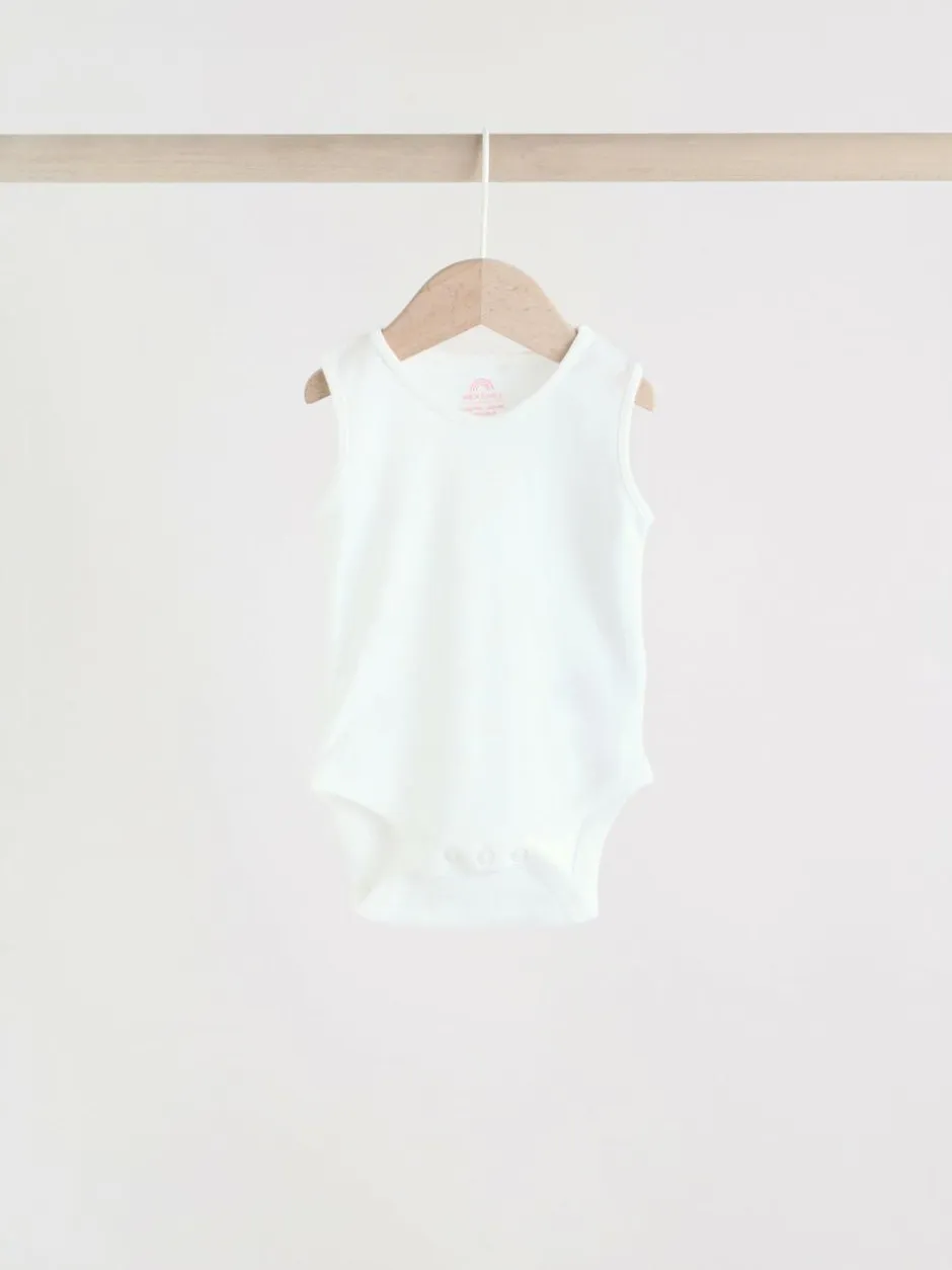 Next Pink/White 5 Pack Essential Vest Baby Bodysuits Hot