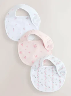 Next Pink/White Baby Bibs 3 Pack Sale