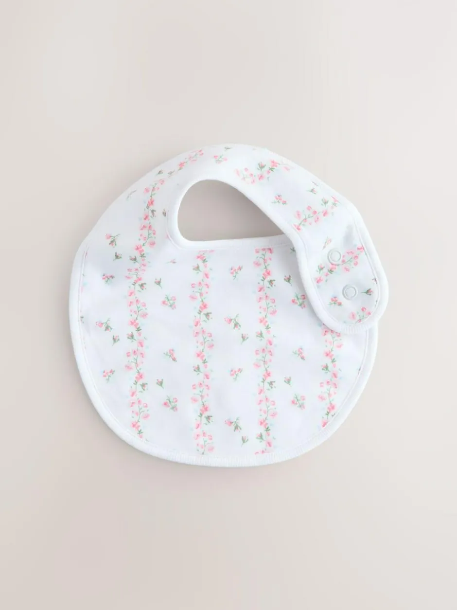 Next Pink/White Baby Bibs 3 Pack Sale