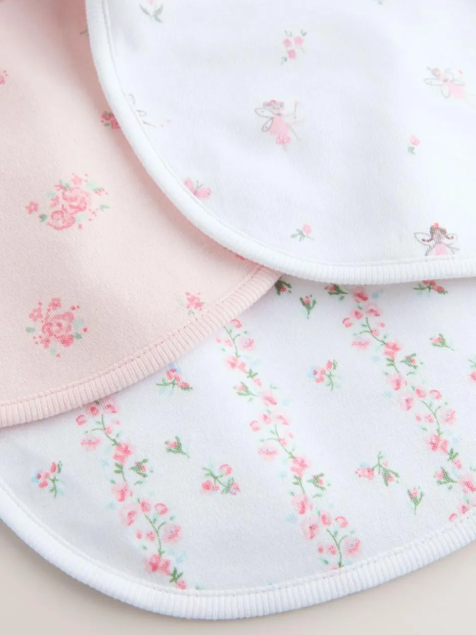 Next Pink/White Baby Bibs 3 Pack Sale