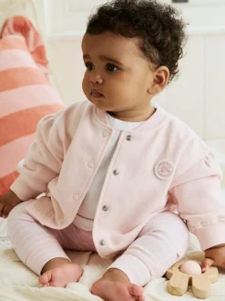 Next Pink/White Baby Jacket, Top and Leggings Set 3 Piece (0mths-2yrs) Discount