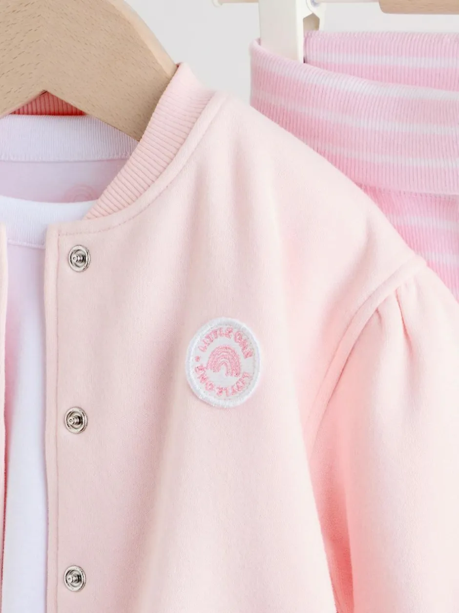 Next Pink/White Baby Jacket, Top and Leggings Set 3 Piece (0mths-2yrs) Discount