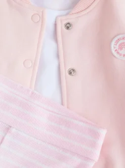 Next Pink/White Baby Jacket, Top and Leggings Set 3 Piece (0mths-2yrs) Discount