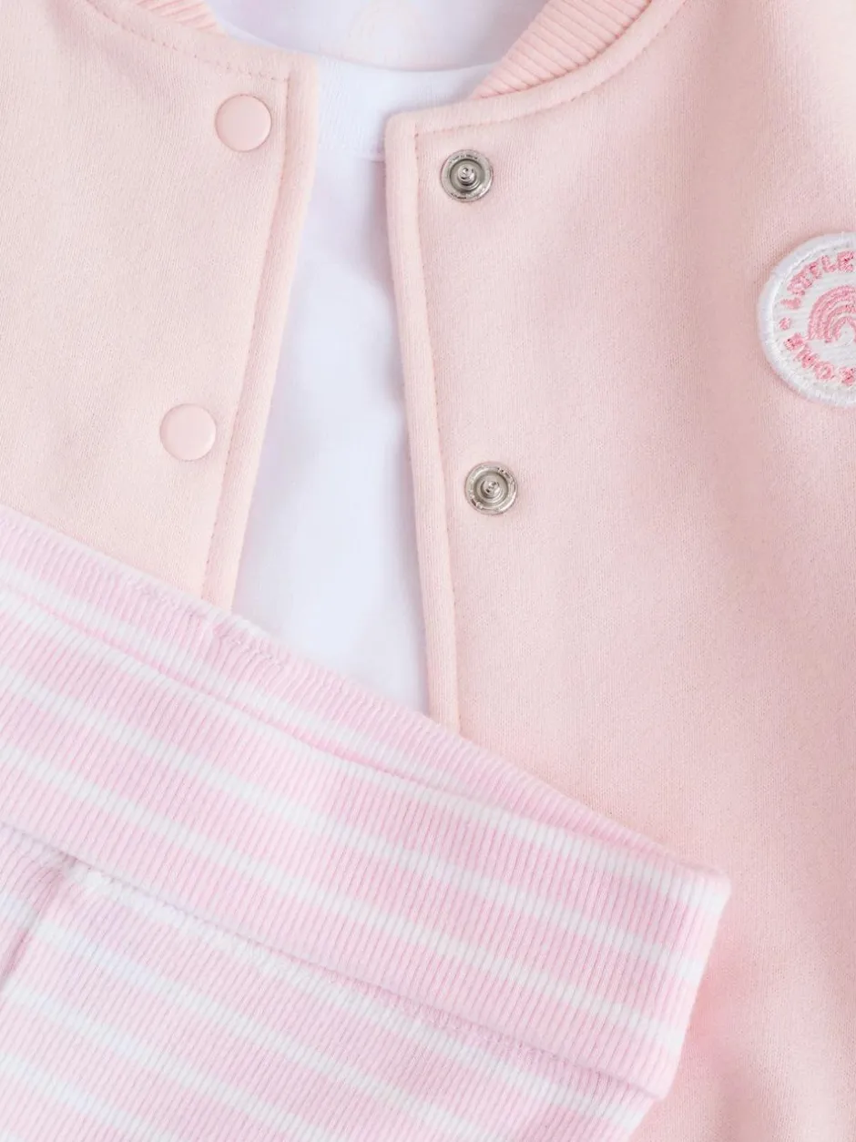 Next Pink/White Baby Jacket, Top and Leggings Set 3 Piece (0mths-2yrs) Discount