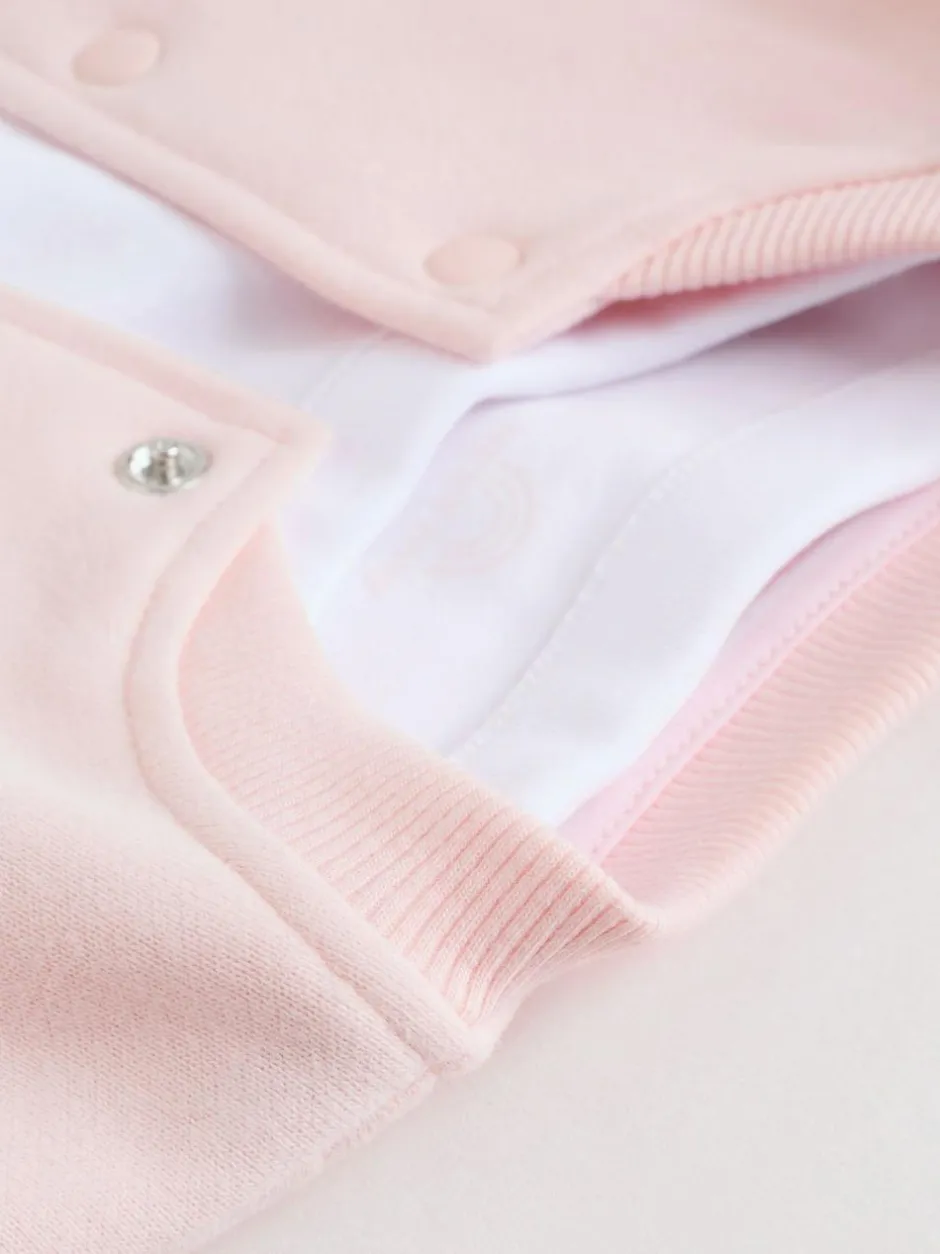 Next Pink/White Baby Jacket, Top and Leggings Set 3 Piece (0mths-2yrs) Discount