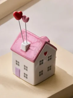 Next Pink/White Ceramic Mini House Ornament Online