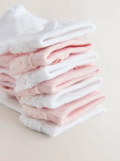 Next Lace Baby Socks 7 Pack (0mths-2yrs) Pink/White Hot