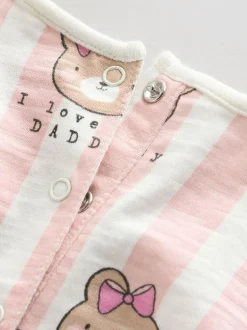 Next Baby Bloomer Romper Pink/White Stripe I Love My Daddy Online