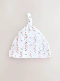 Next Pink/White Tie Top Baby Beanies 3 Pack (0-12mths) Best