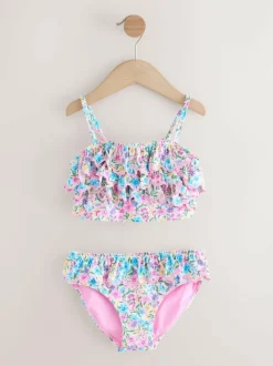 Next Frill Bikini (3-16yrs) Pink/Yellow Ditsy Floral Discount