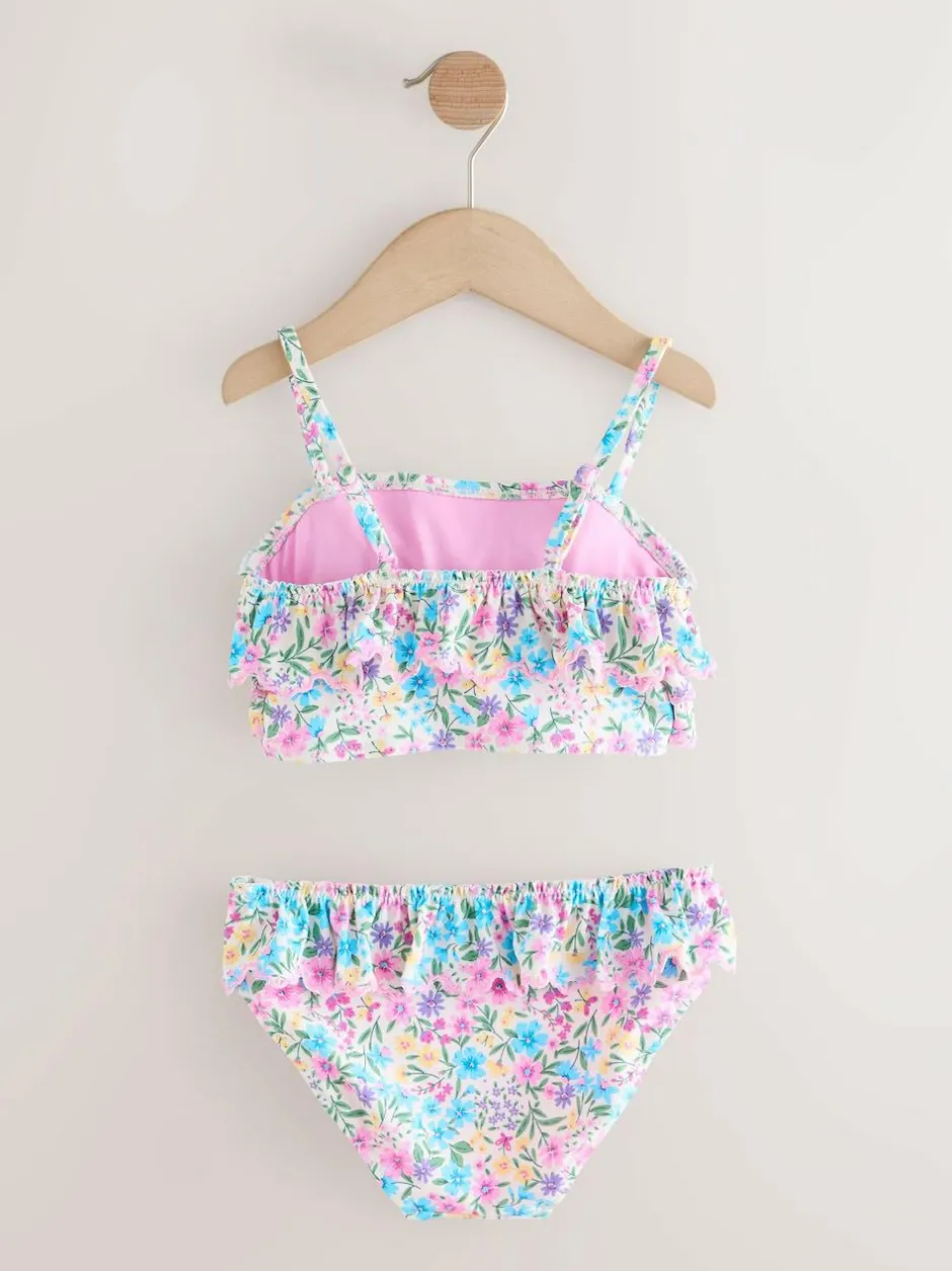 Next Frill Bikini (3-16yrs) Pink/Yellow Ditsy Floral Discount