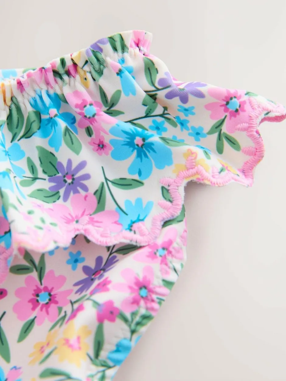 Next Frill Bikini (3-16yrs) Pink/Yellow Ditsy Floral Discount