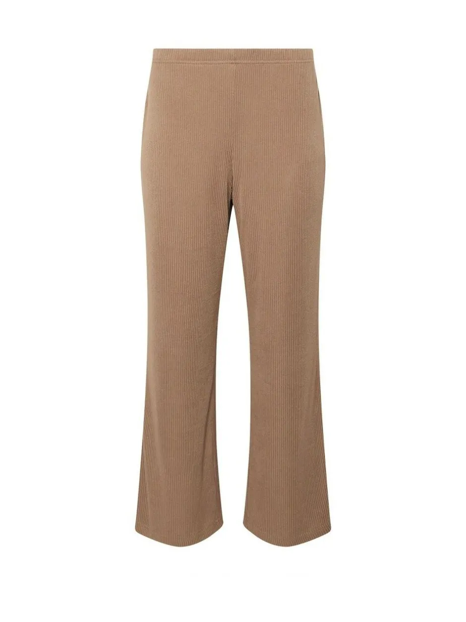 PixieGirl Petite Ribbed Wide Leg Joggers Brown Hot