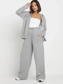PixieGirl Petite Grey Pocket Patch Wide Leg Joggers Hot