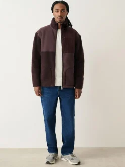 Next Cord Block Zip Through Funnel Fleece Plum Purple New