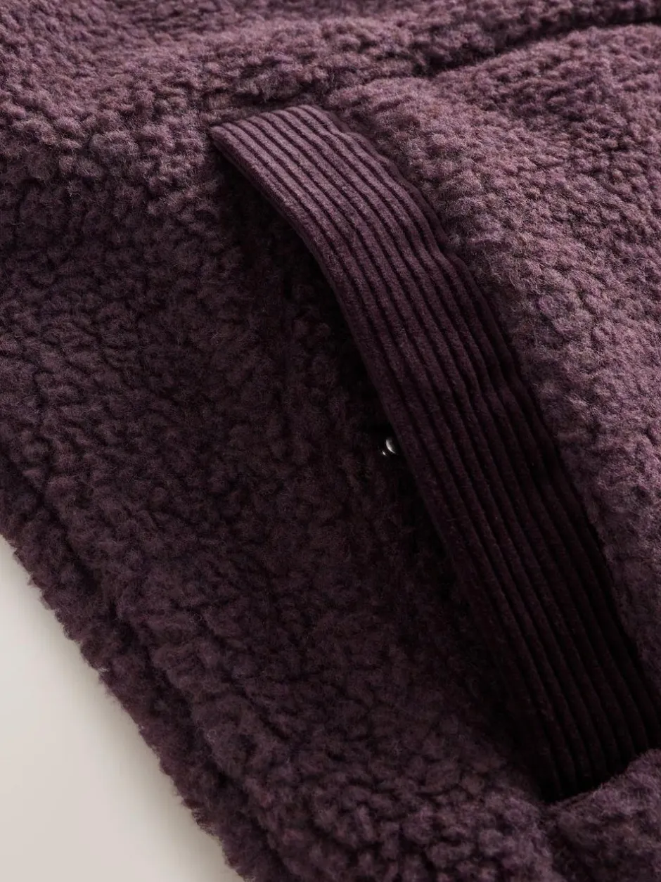 Next Cord Block Zip Through Funnel Fleece Plum Purple New