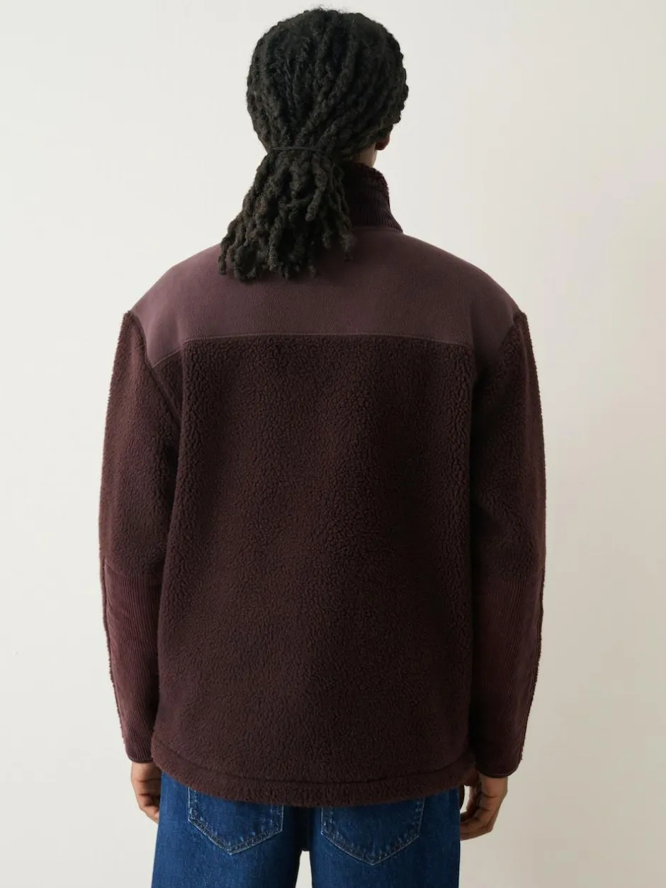 Next Cord Block Zip Through Funnel Fleece Plum Purple New