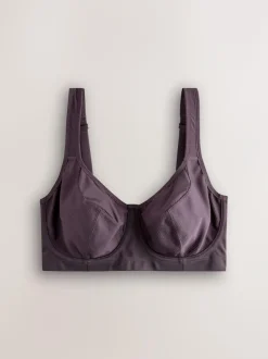 Next DD+ Non Pad Full Cup Dry Tech High Impact Sports Bra Plum Purple New
