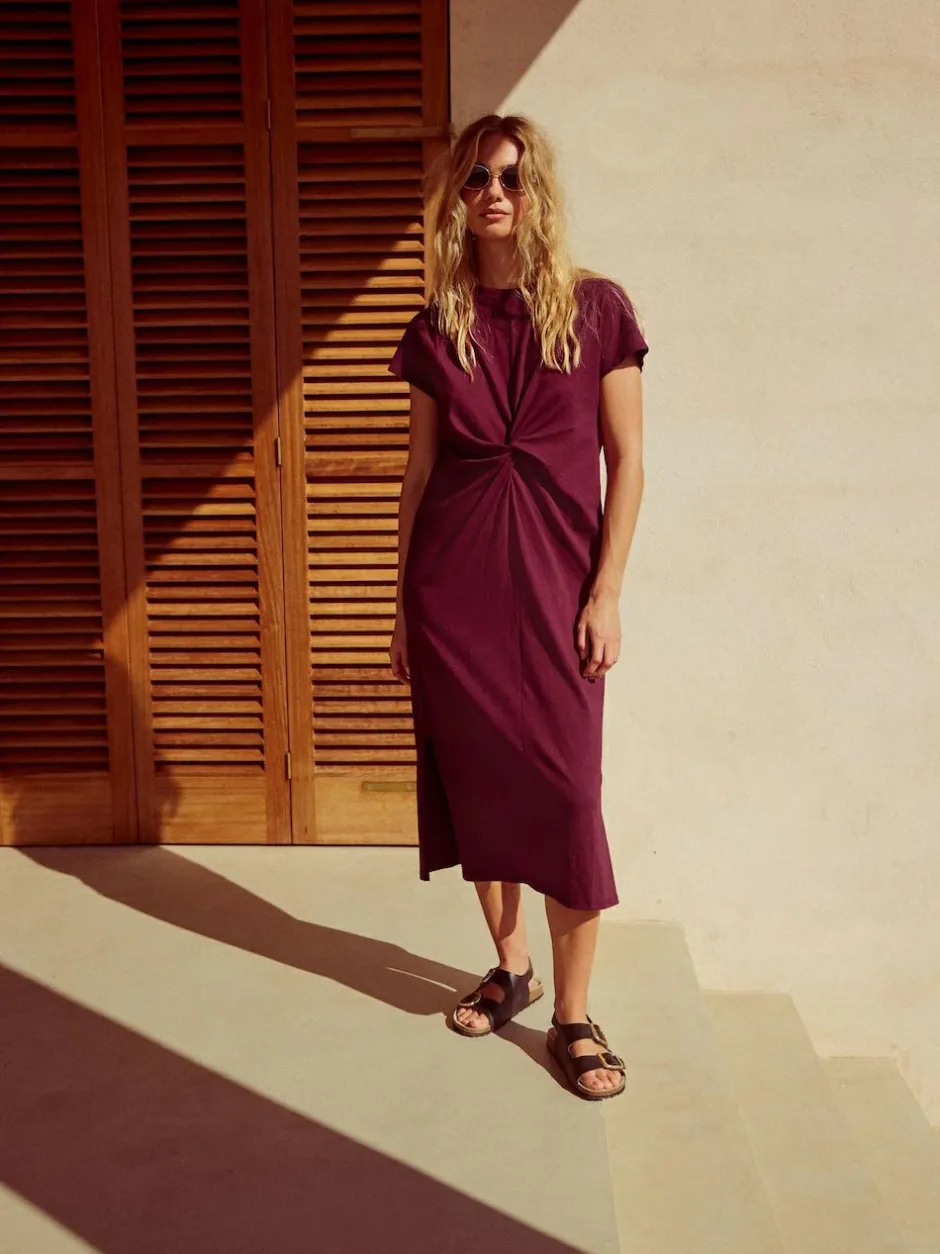 Next Twist Short Sleeved T-Shirt Summer Dress Plum Purple Sale