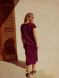 Next Twist Short Sleeved T-Shirt Summer Dress Plum Purple Sale