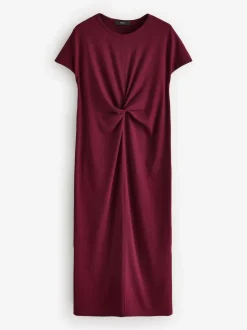 Next Twist Short Sleeved T-Shirt Summer Dress Plum Purple Sale