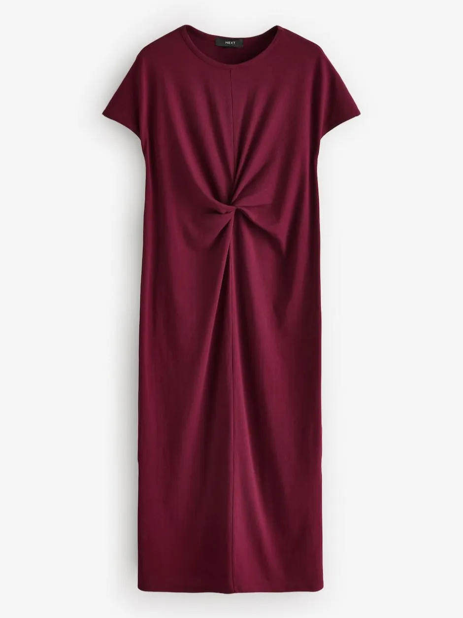 Next Twist Short Sleeved T-Shirt Summer Dress Plum Purple Sale