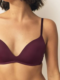 Next A-E Push Up Padded Non Wired Smoothing Bras 2 Pack Plum Purple/Navy Clearance
