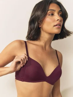 Next A-E Push Up Padded Non Wired Smoothing Bras 2 Pack Plum Purple/Navy Clearance