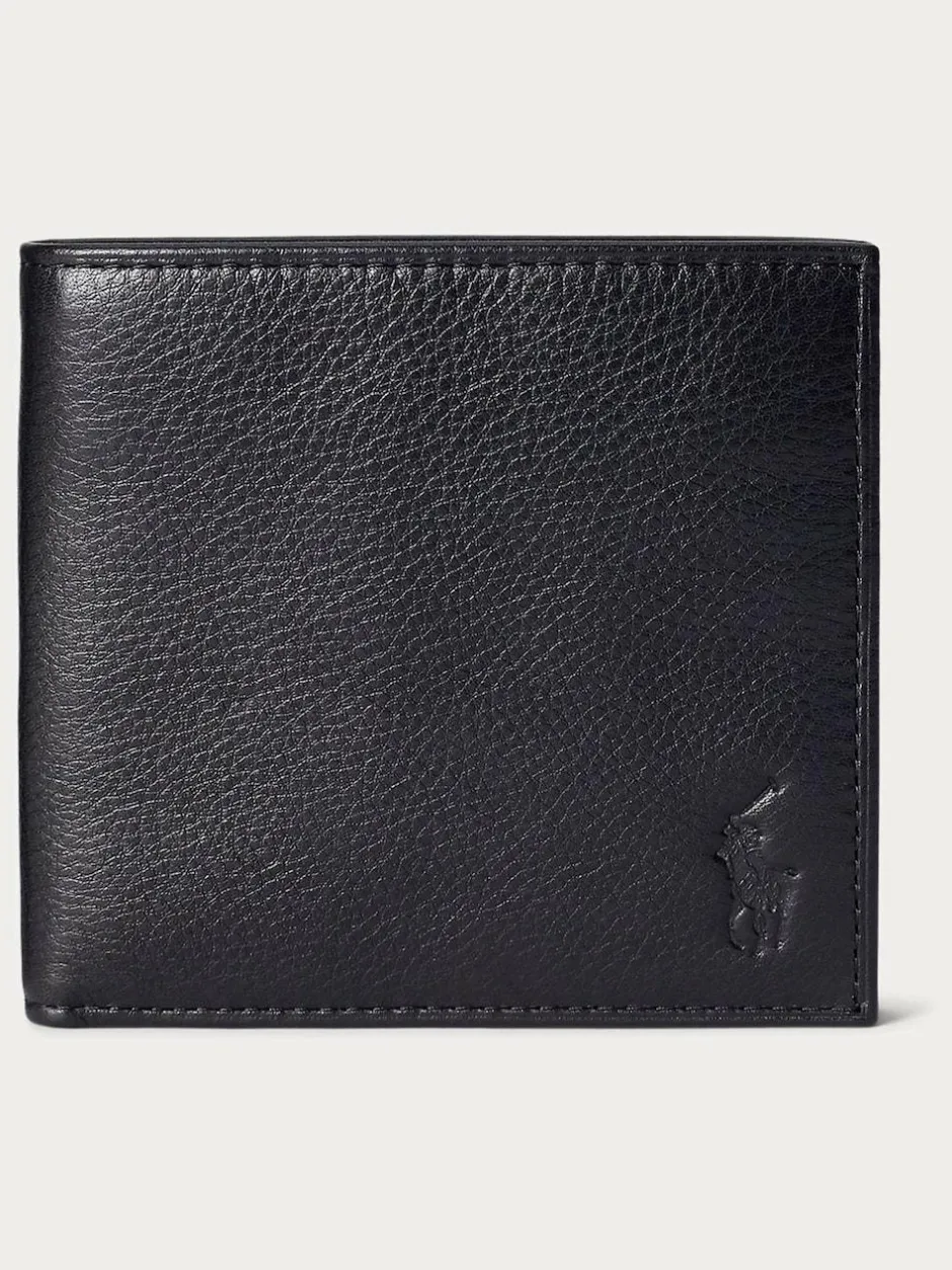 Polo Ralph Lauren Black Billfold Leather Wallet Discount