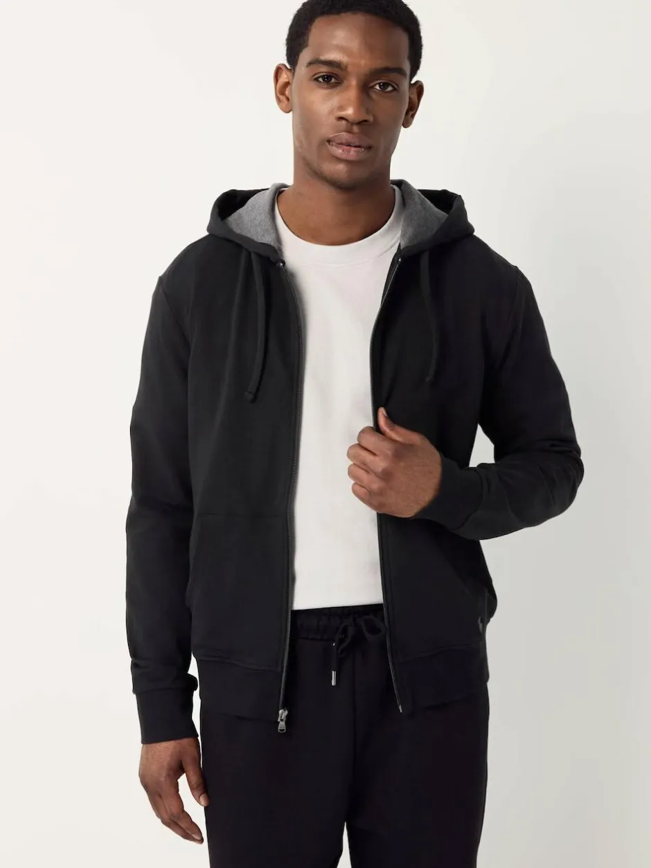 Polo Ralph Lauren Black Loungewear Zip Through Jersey Stretch Hoodie Hot