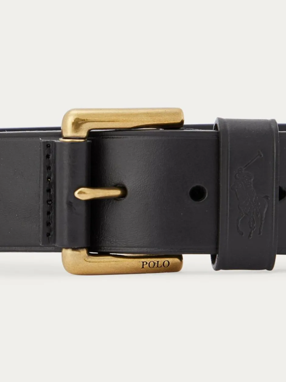 Polo Ralph Lauren Leather Pony Player Belt Black Sale