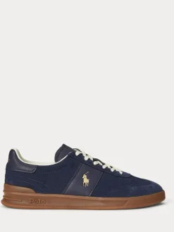 Polo Ralph Lauren Hertitage Aera Suede Mix Trainers Blue