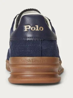 Polo Ralph Lauren Hertitage Aera Suede Mix Trainers Blue