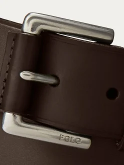 Polo Ralph Lauren Leather Pony Player Belt Dark Brown New