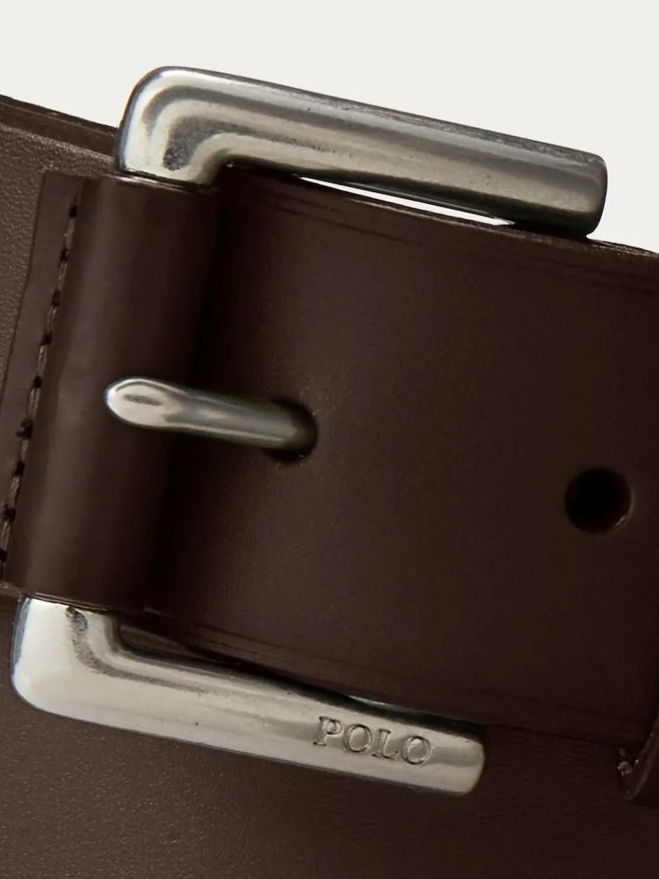 Polo Ralph Lauren Leather Pony Player Belt Dark Brown New