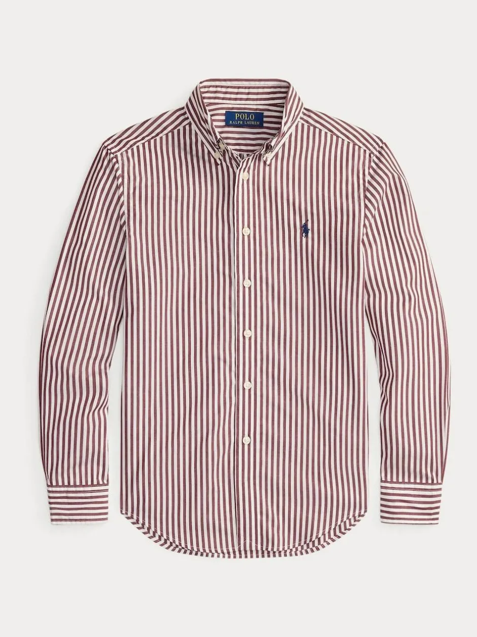 Polo Ralph Lauren Boys Stripe Shirt Red Outlet