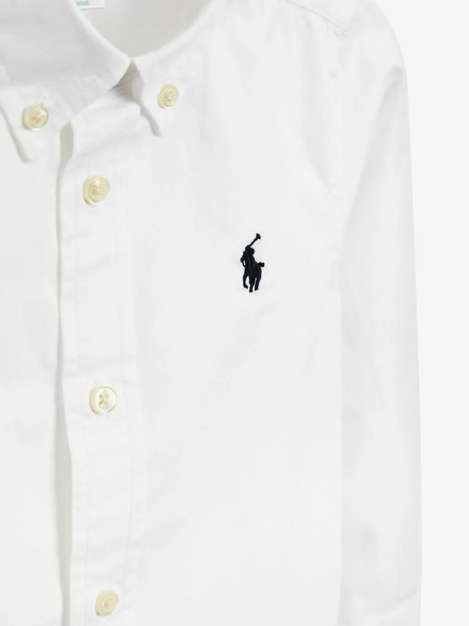Polo Ralph Lauren White Baby Boys Oxford Shirt Online