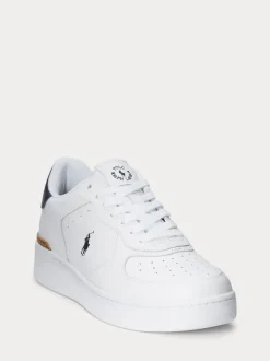 Polo Ralph Lauren Masters Court Leather Trainers White Best