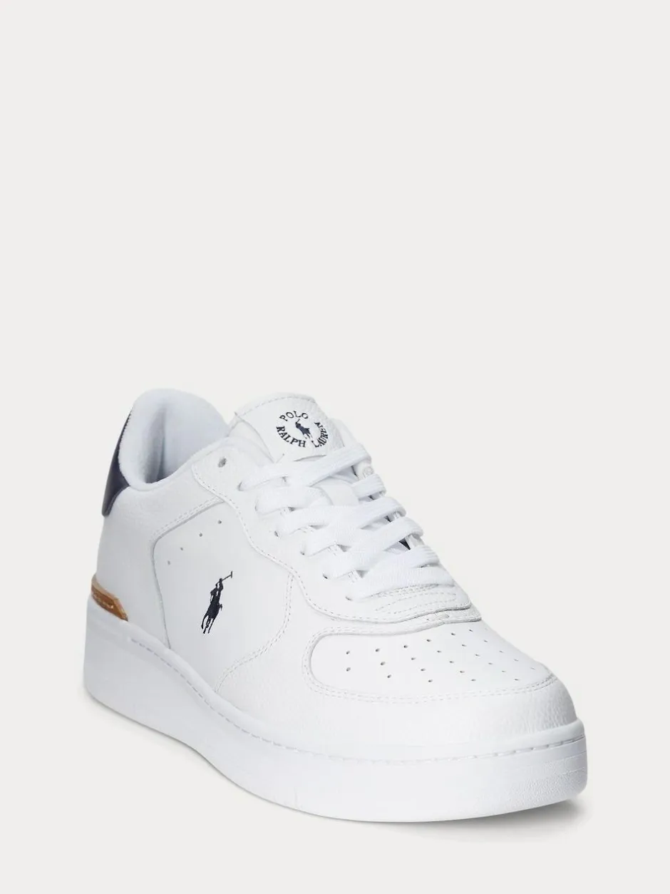 Polo Ralph Lauren Masters Court Leather Trainers White Best
