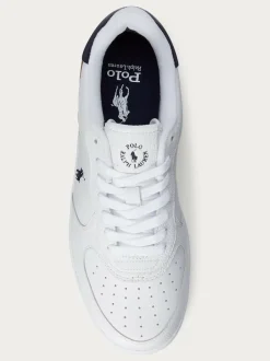 Polo Ralph Lauren Masters Court Leather Trainers White Best