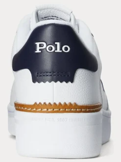 Polo Ralph Lauren Masters Court Leather Trainers White Best