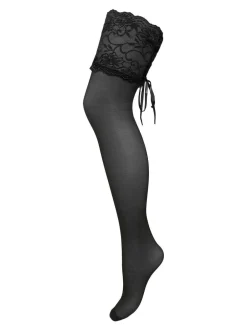 Pour Moi Black All Tied Up Laced Up 15 Denier Stockings Clearance