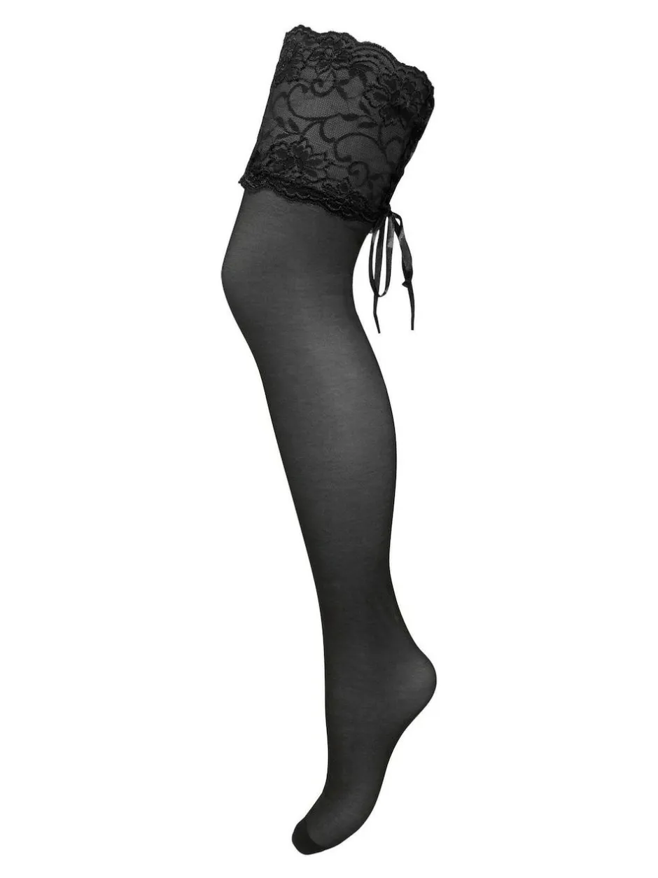 Pour Moi Black All Tied Up Laced Up 15 Denier Stockings Clearance
